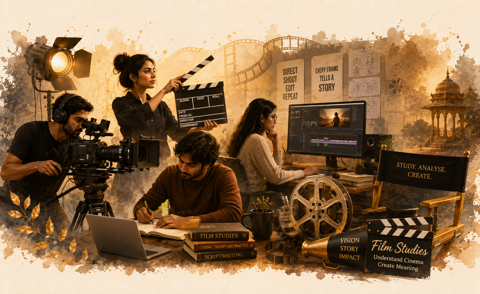 Students learning filmmaking and visual storytelling